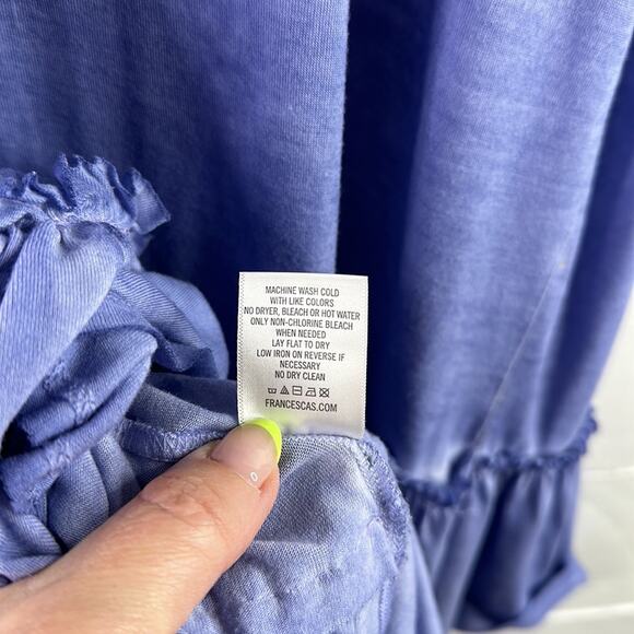 ALYA By Francesca's Blue Peplum‎ Raw Hem Tank Top Shirt Size Large - Picture 9 of 12